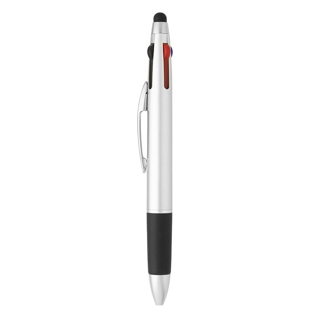 MULTIPEN, plastična "touch" hemijska olovka, srebrna
