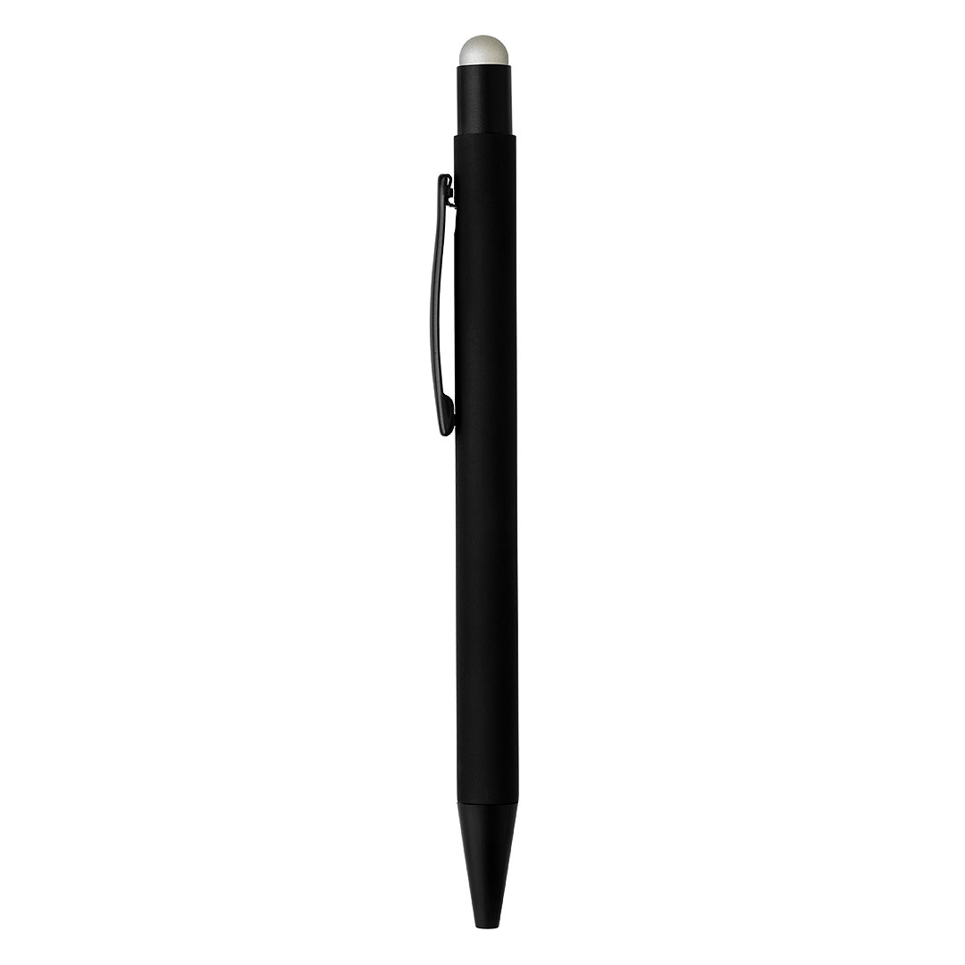 TITANIUM BLACK, metalna "touch" hemijska olovka, srebrna
