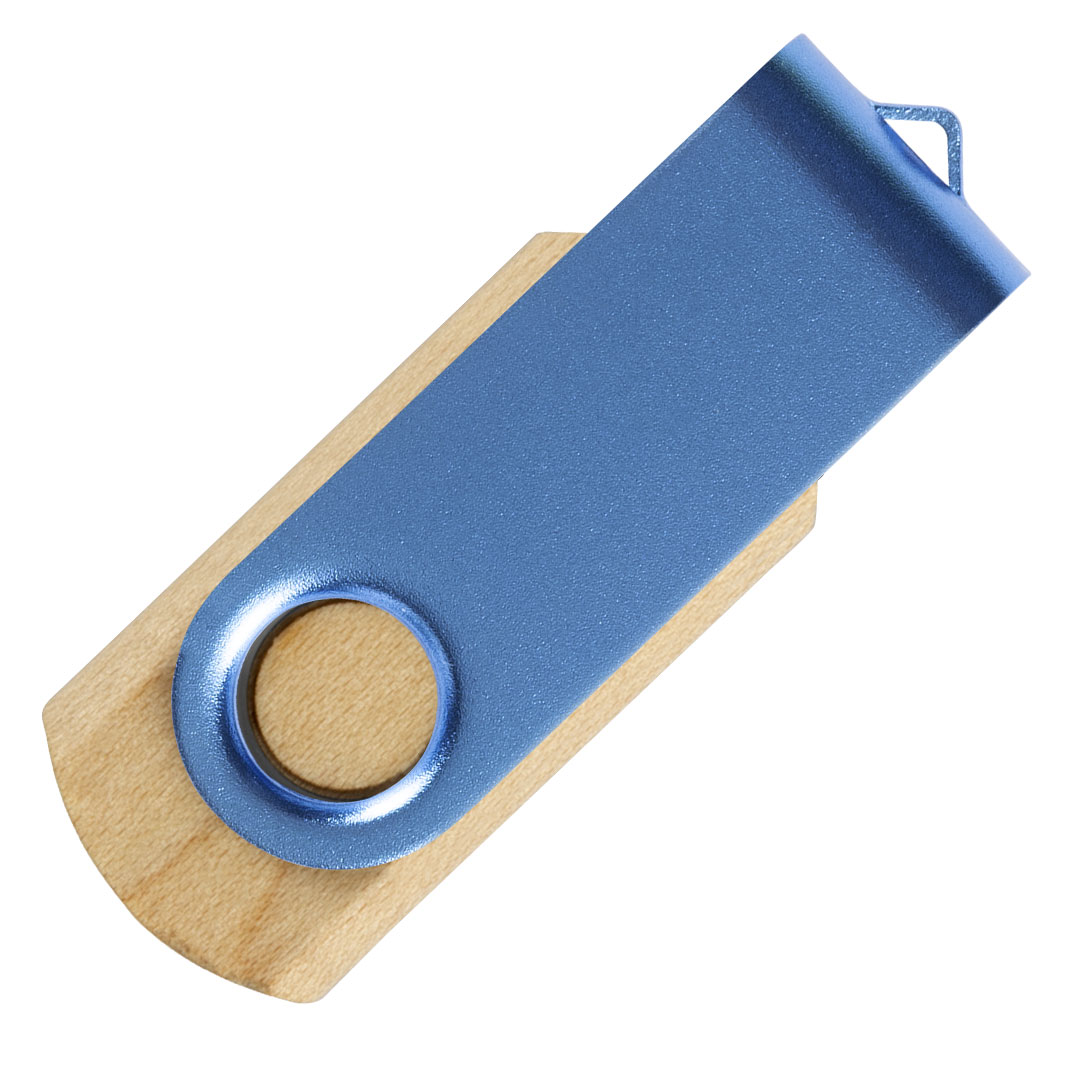 SMART WOOD, usb flash memorija, svetlo plava, 8GB