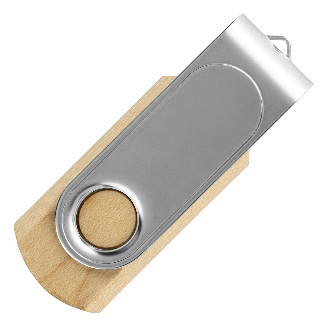 SMART WOOD, usb flash memorija, mat metalna, 32GB