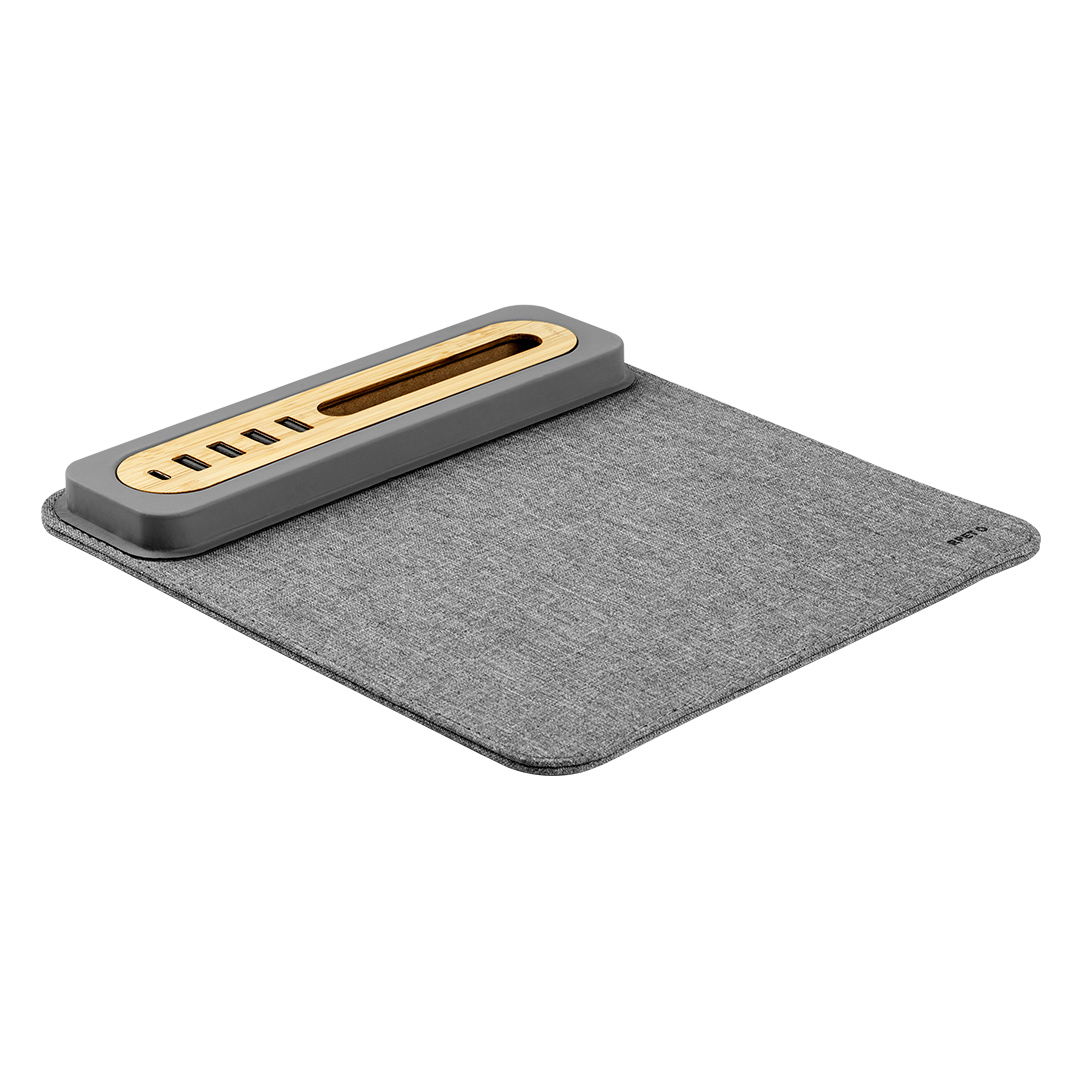 UNI PAD, podloga za kompjutersog miša, usb razdelnik siva