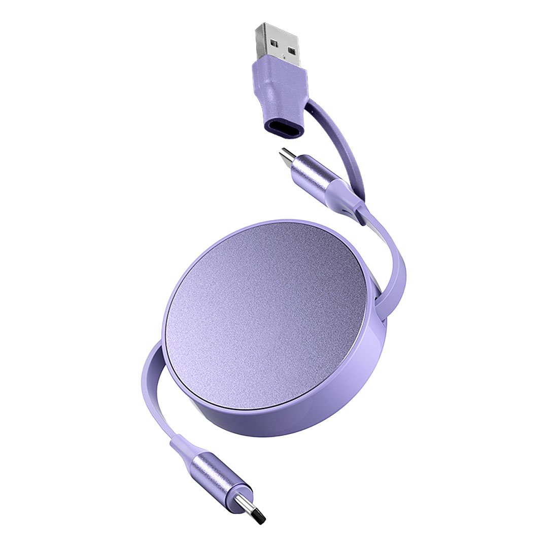 FURIO 2IN1, usb type-c kabl za punjenje i prenos podataka, 2 u 1, 240w, lila