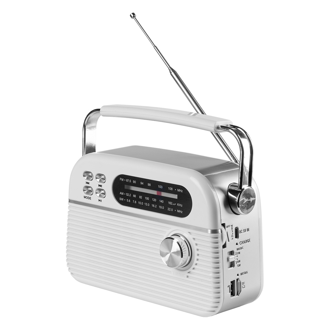 RETRO TUNE, radio i bežični zvučnik, 3w, beli