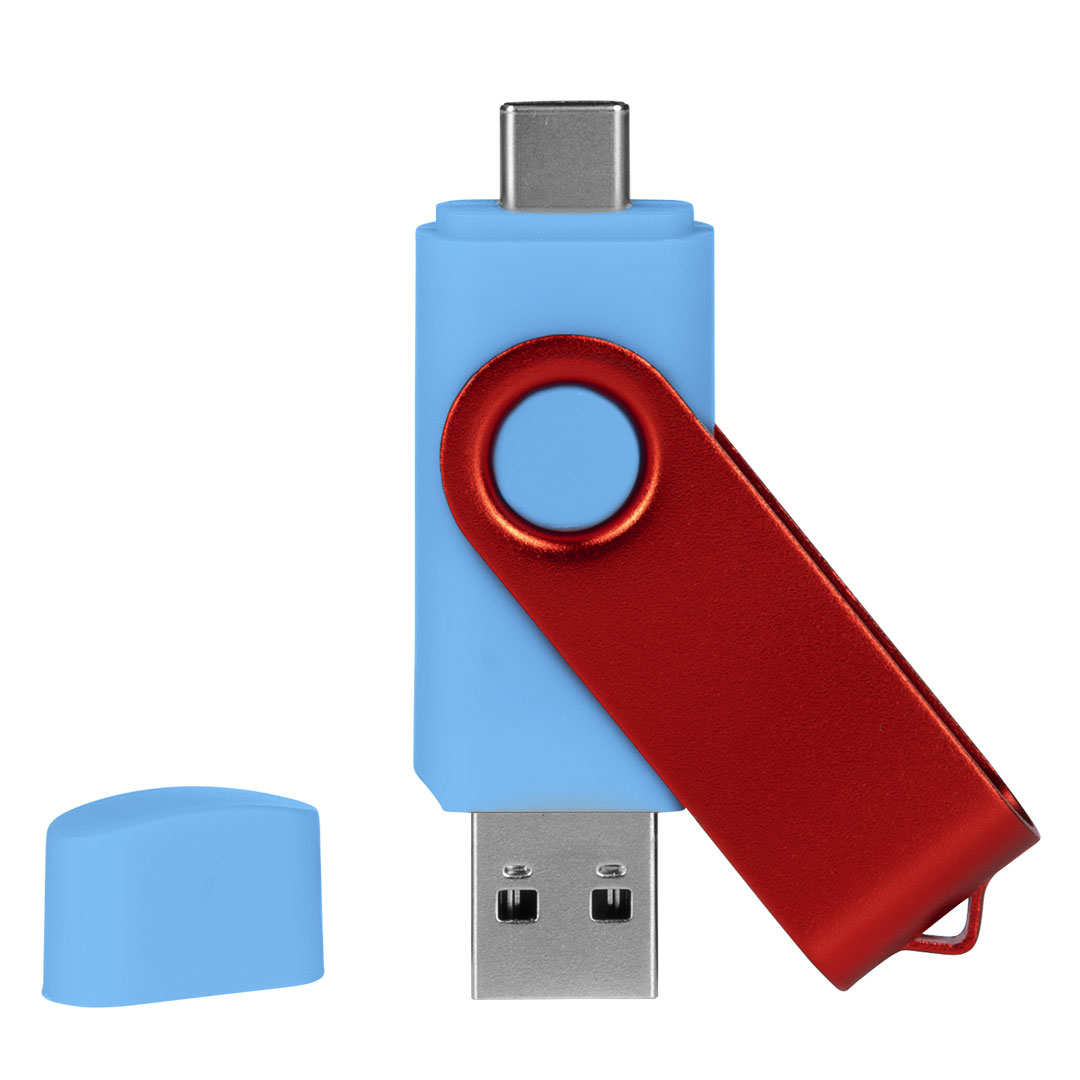 SMART C RED, usb flash memorija, svetlo plavi, 64GB