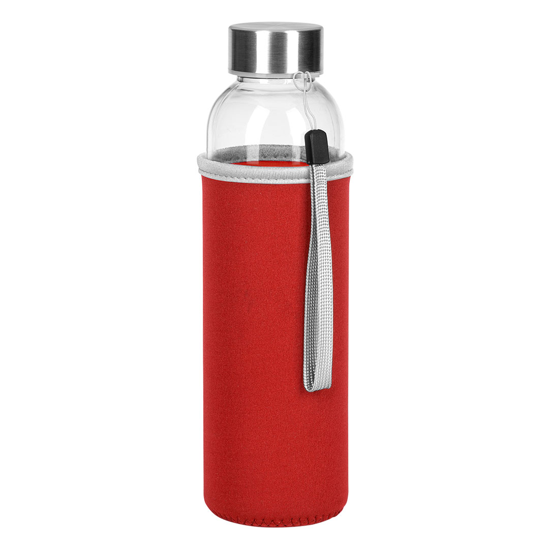 PRIMAVERA, boca za vodu sa neopren navlakom, 500 ml, crvena