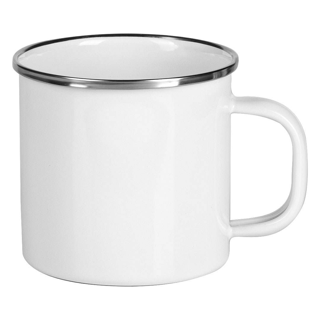NORA SUBLI, emajlirana metalna šolja za sublimaciju, 350 ml, bela