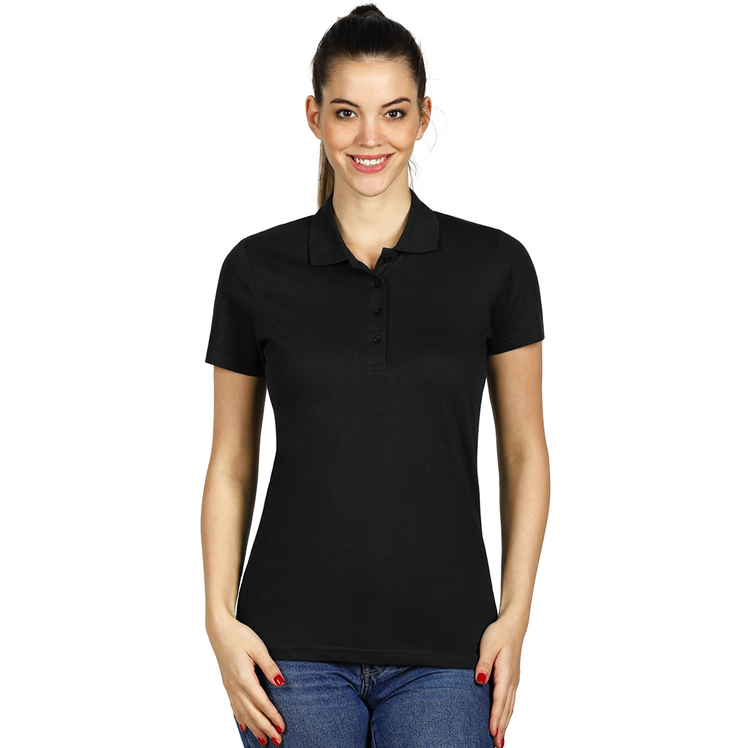 UNA, ženska polo majica, 180 g/m2, crna